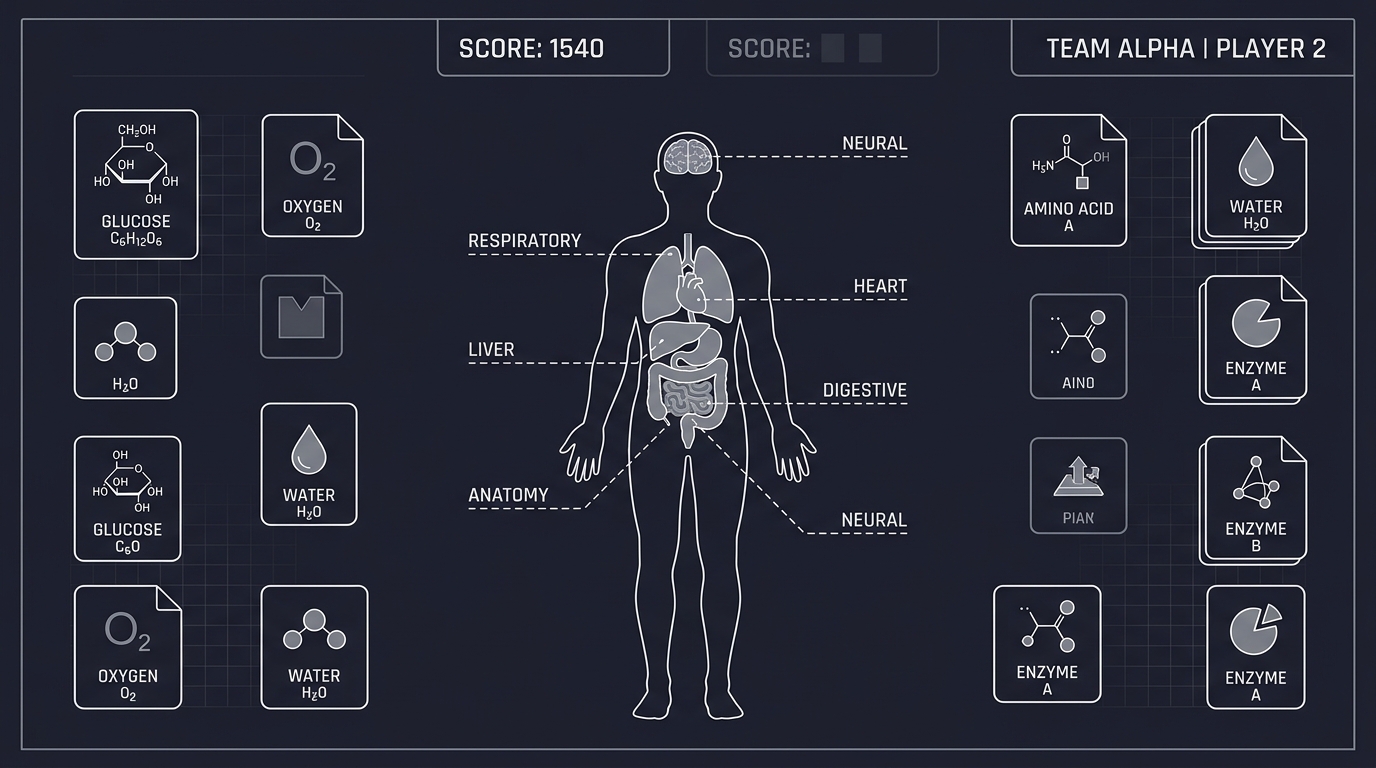 Interactive VIPP game interface wireframe concept