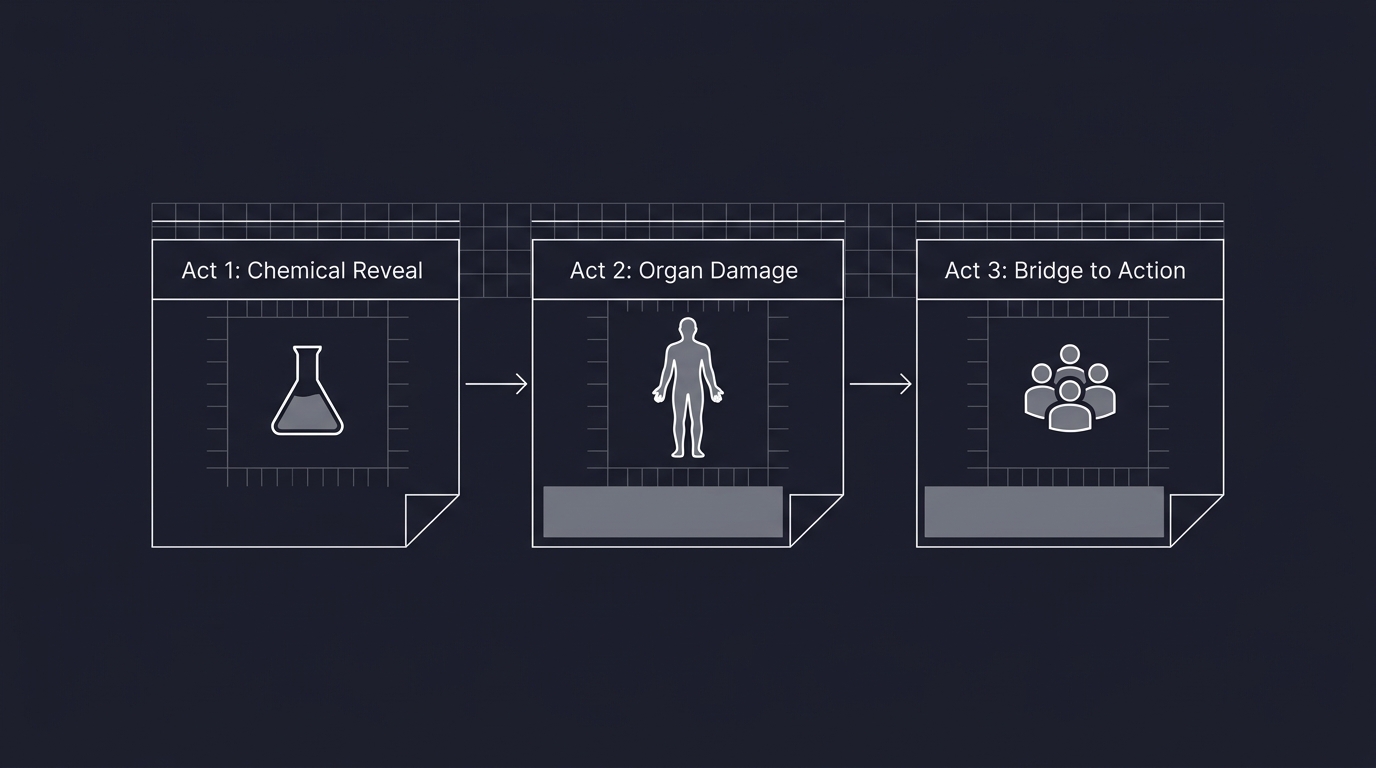 Three-act clinical lecture structure for vaping health effects module