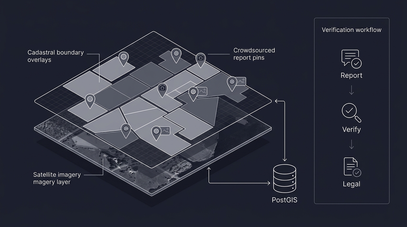 Geospatial oversight platform with cadastral boundary analysis