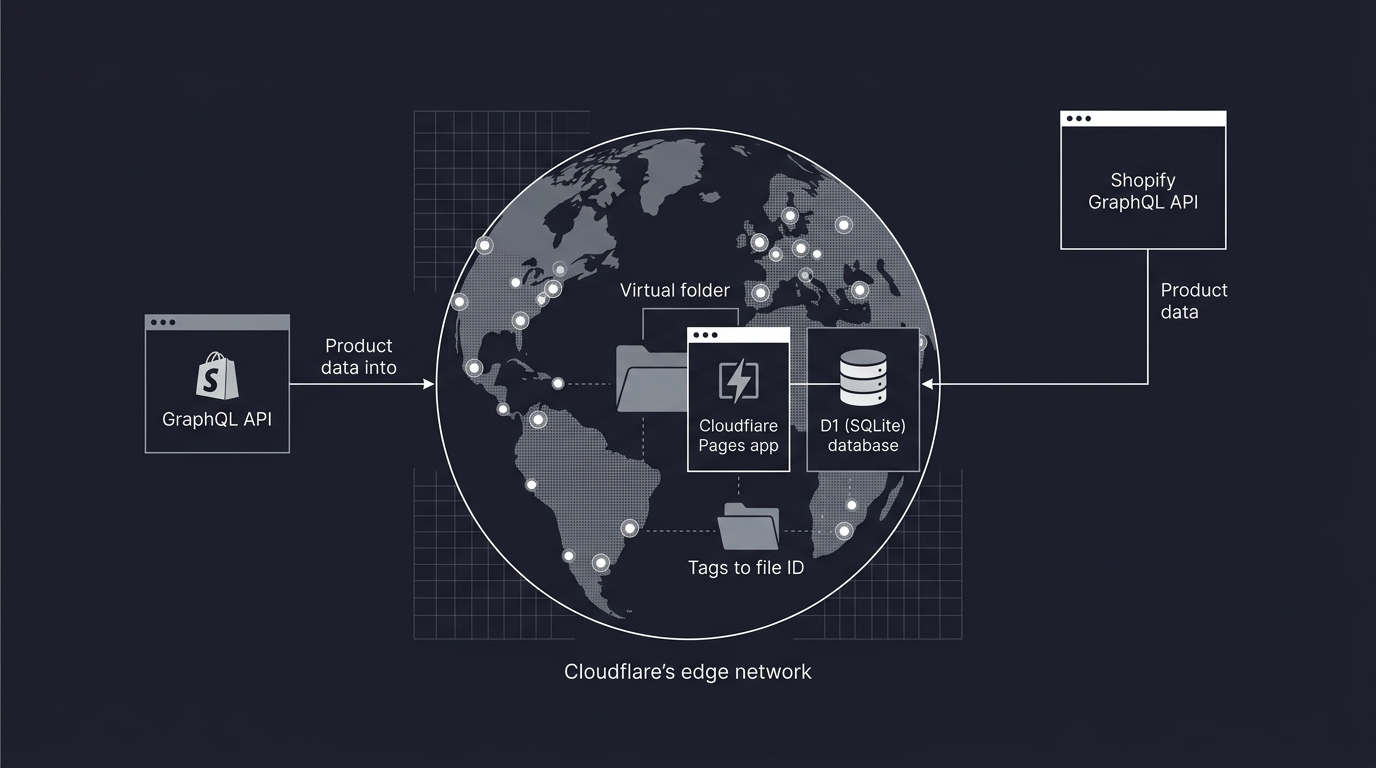 Edge computing architecture with Cloudflare Pages D1 and Shopify API