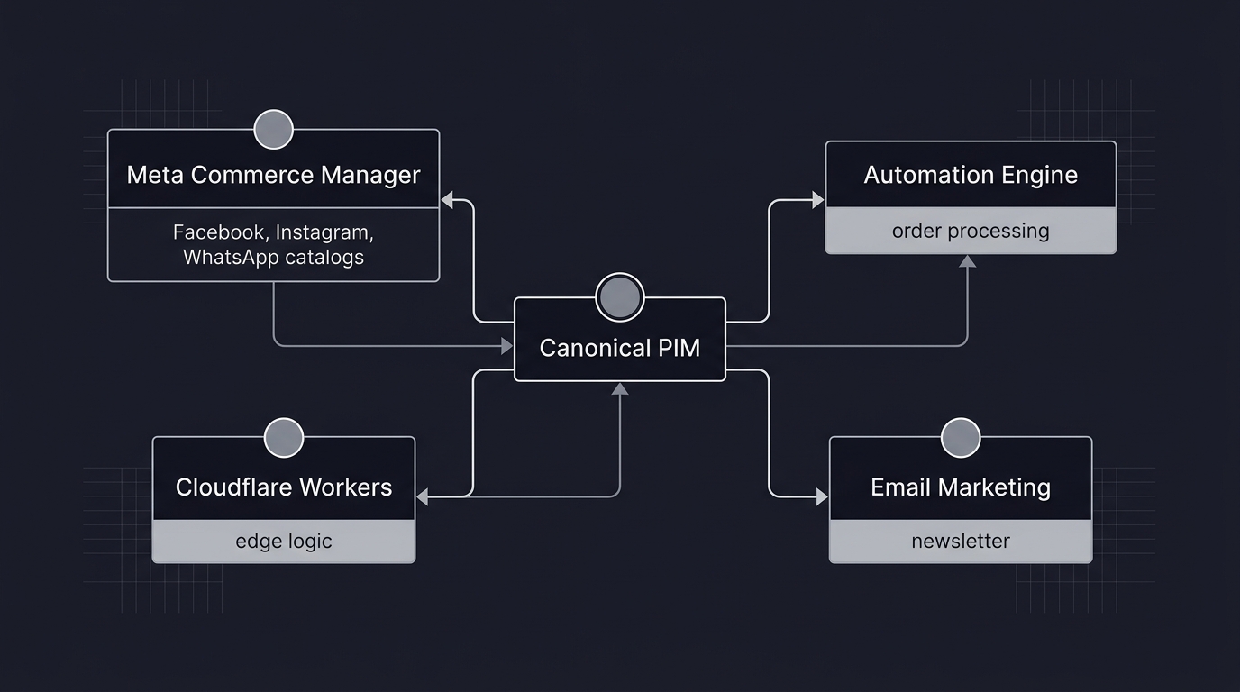 Shopify as canonical PIM with downstream integration architecture