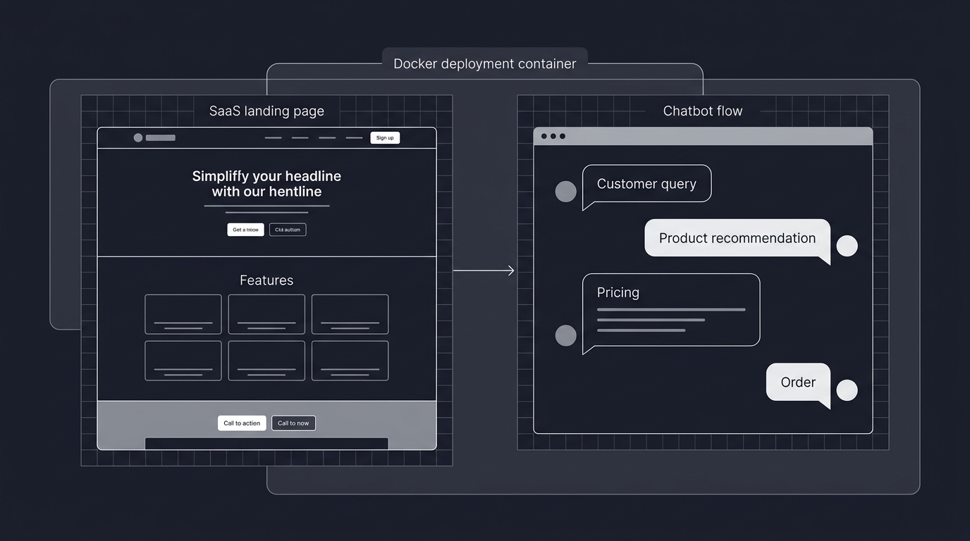 SaaS landing page and AI chatbot platform architecture