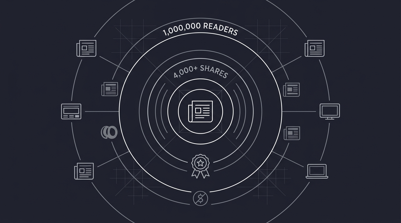 Organic reach scaling from single article to million-reader impact