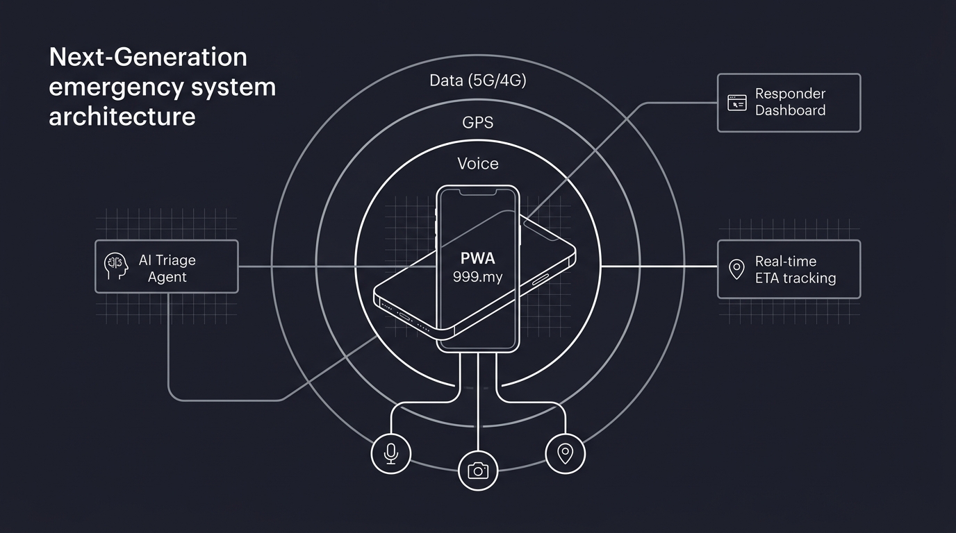 Next-generation emergency system architecture with three connectivity tiers